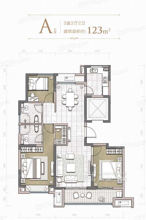 三室两厅两卫A户型