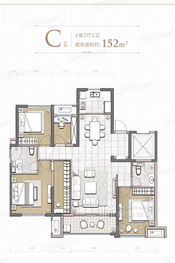 四室两厅两卫C户型