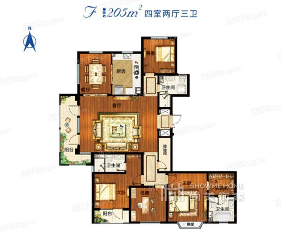 4室2厅3卫1厨
